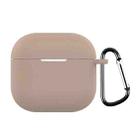 For AirPods 4 Silicone Earphone Protective Case with Hook(Milk Tea Color) - 1