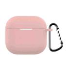 For AirPods 4 Silicone Earphone Protective Case with Hook(Pink) - 1