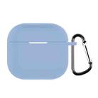 For AirPods 4 Silicone Earphone Protective Case with Hook(Sky Blue) - 1