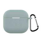 For AirPods 4 Silicone Earphone Protective Case with Hook(Azure) - 1