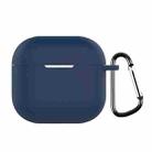 For AirPods 4 Silicone Earphone Protective Case with Hook(Midnight Blue) - 1