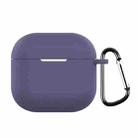 For AirPods 4 Silicone Earphone Protective Case with Hook(Lavender Grey) - 1