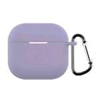 For AirPods 4 Silicone Earphone Protective Case with Hook(Lavender) - 1