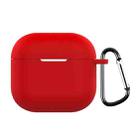 For AirPods 4 Silicone Earphone Protective Case with Hook(Red) - 1