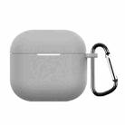 For AirPods 4 Silicone Earphone Protective Case with Hook(Grey) - 1