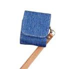 For AirPods 1 / 2 Cowboy Fabric Texture PU Headset Protective Bag(Blue) - 1