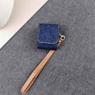 For AirPods 1 / 2 Cowboy Fabric Texture PU Headset Protective Bag(Dark Blue) - 2