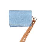 For AirPods 3 Cowboy Fabric Texture PU Headset Protective Bag(Light Blue) - 1