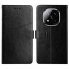 For Redmi Note 14 Pro+ 5G Y-shaped Pattern Flip Leather Phone Case(Black) - 1