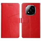 For Redmi Note 14 Pro+ 5G Y-shaped Pattern Flip Leather Phone Case(Red) - 1