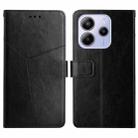 For Redmi Note 14 4G 163.25mm Y-shaped Pattern Flip Leather Phone Case(Black) - 1