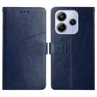 For Redmi Note 14 4G 163.25mm Y-shaped Pattern Flip Leather Phone Case(Blue) - 1
