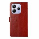 For Redmi Note 14 4G 163.25mm Y-shaped Pattern Flip Leather Phone Case(Brown) - 3