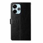 For Redmi 13x Y-shaped Pattern Flip Leather Phone Case(Black) - 3