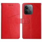 For Redmi 15C 4G 171.5mm / Poco C85 4G Y-shaped Pattern Flip Leather Phone Case(Red) - 1