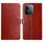 For Redmi 15C 4G 171.5mm / Poco C85 4G Y-shaped Pattern Flip Leather Phone Case(Brown) - 1