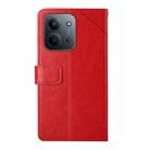 For Redmi 15C 5G 173.1mm / 15C 4G 173.1mm Y-shaped Pattern Flip Leather Phone Case(Red) - 3