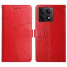 For Xiaomi 14T Pro 5G Global Y-shaped Pattern Flip Leather Phone Case(Red) - 1