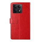 For Xiaomi 14T Pro 5G Global Y-shaped Pattern Flip Leather Phone Case(Red) - 3