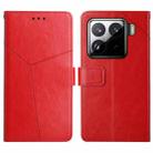 For Xiaomi 15 Y-shaped Pattern Flip Leather Phone Case(Red) - 1
