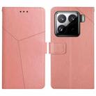 For Xiaomi 15 Y-shaped Pattern Flip Leather Phone Case(Pink) - 1