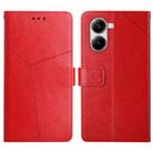 For Xiaomi Poco X7 Pro Y-shaped Pattern Flip Leather Phone Case(Red) - 1