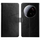 For Xiaomi 15 Ultra Y-shaped Pattern Flip Leather Phone Case(Black) - 1