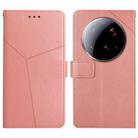 For Xiaomi 15 Ultra Y-shaped Pattern Flip Leather Phone Case(Pink) - 1