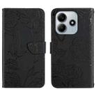 For Redmi Note 14 5G Skin Feel Butterfly Embossed Flip Leather Phone Case(Black) - 1