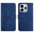 For Redmi Note 14 5G Skin Feel Butterfly Embossed Flip Leather Phone Case(Blue) - 1