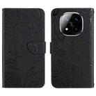 For Redmi Note 14 Pro+ 5G Skin Feel Butterfly Embossed Flip Leather Phone Case(Black) - 1