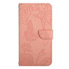 For Redmi Note 14 Pro 4G Skin Feel Butterfly Embossed Flip Leather Phone Case(Pink) - 2