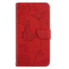 For Redmi Note 14 Pro 4G Skin Feel Butterfly Embossed Flip Leather Phone Case(Red) - 2