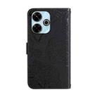 For Redmi 13x Skin Feel Butterfly Embossed Flip Leather Phone Case(Black) - 3