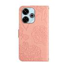 For Redmi 13x Skin Feel Butterfly Embossed Flip Leather Phone Case(Pink) - 3