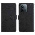 For Redmi 15C 5G 173.1mm / 15C 4G 173.1mm Skin Feel Butterfly Embossed Flip Leather Phone Case(Black) - 1