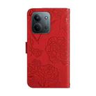 For Redmi 15C 5G 173.1mm / 15C 4G 173.1mm Skin Feel Butterfly Embossed Flip Leather Phone Case(Red) - 3