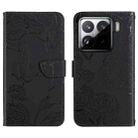 For Xiaomi 15 Pro Skin Feel Butterfly Embossed Flip Leather Phone Case(Black) - 1
