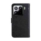 For Xiaomi 15 Pro Skin Feel Butterfly Embossed Flip Leather Phone Case(Black) - 3