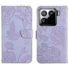 For Xiaomi 15 Skin Feel Butterfly Embossed Flip Leather Phone Case(Purple) - 1