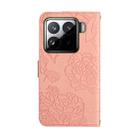For Xiaomi 15 Skin Feel Butterfly Embossed Flip Leather Phone Case(Pink) - 3