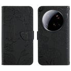 For Xiaomi 15 Ultra Skin Feel Butterfly Embossed Flip Leather Phone Case(Black) - 1