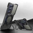 For Samsung Galaxy S23 Ultra 5G Mechanical Arm Borderless MagSafe Holder Metal Phone Case(Black Blue) - 1
