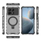 For Redmi K70e 5G Grating Holder Shockproof Phone Case(Transparent Black) - 3