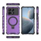 For Redmi K70e 5G Grating Holder Shockproof Phone Case(Purple) - 3