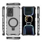 For Redmi K60E 5G Grating Holder Shockproof Phone Case(Transparent Black) - 3