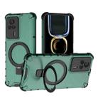 For Redmi K60E 5G Grating Holder Shockproof Phone Case(Green) - 1