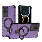 For Redmi K60E 5G Grating Holder Shockproof Phone Case(Purple) - 1