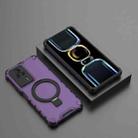 For Redmi K60E 5G Grating Holder Shockproof Phone Case(Purple) - 2