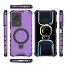 For Redmi K60E 5G Grating Holder Shockproof Phone Case(Purple) - 3